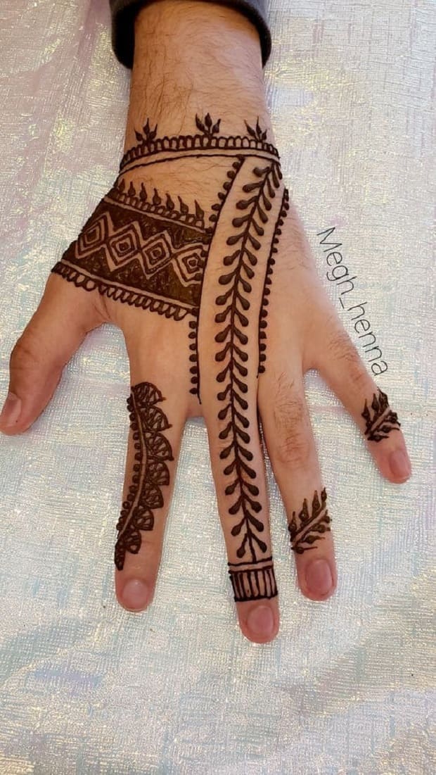 leaf mehndi design