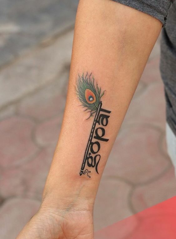 lord krishna tattoo design for girls
