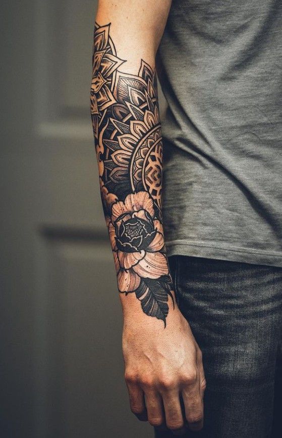 mandala hand tattoos for men