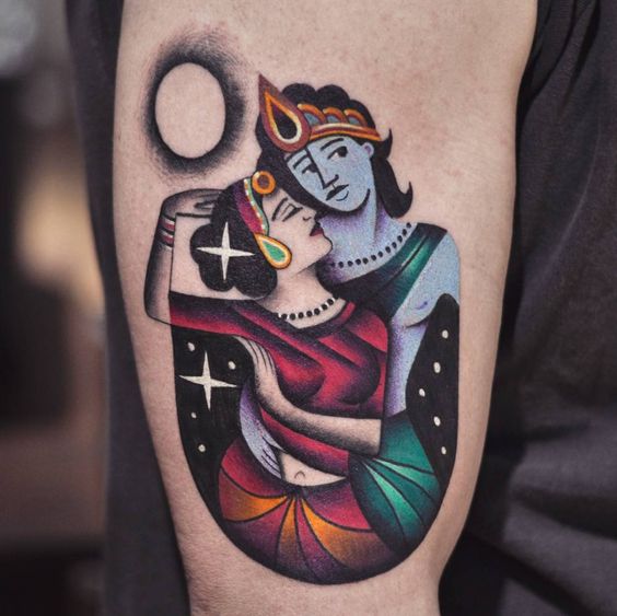 radha krishna tattoo