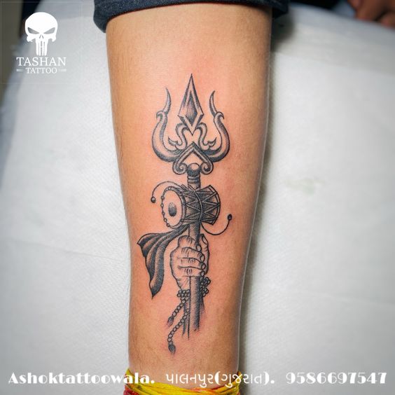 shiva trishul tattoo