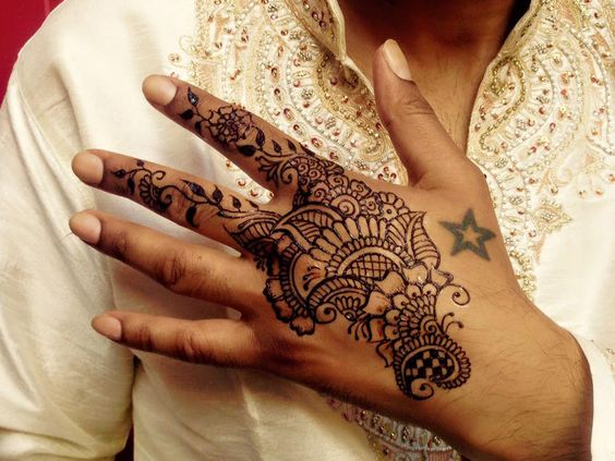 simple boys mehndi design