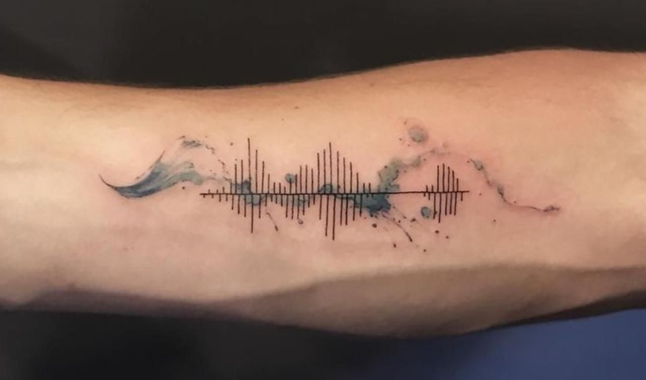 sound wave tattoo for boys