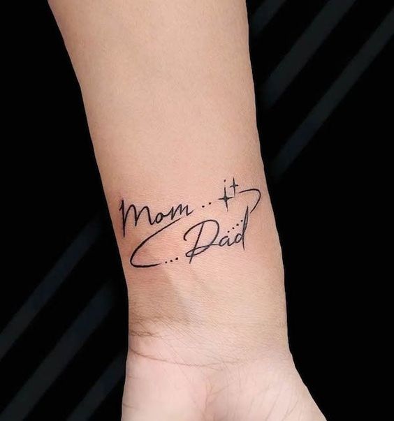 unique wrist mom dad tattoos