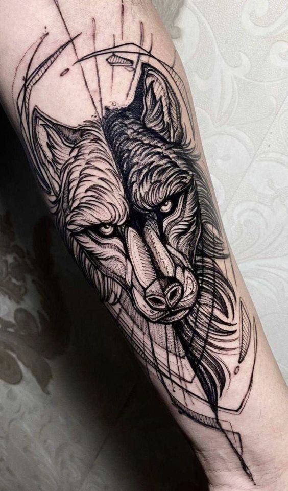 wolf tattoos for men