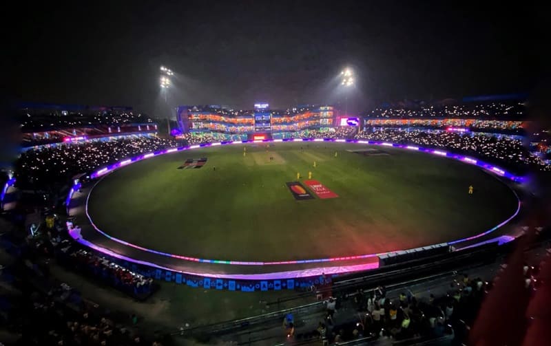 Light show at crickt world cup