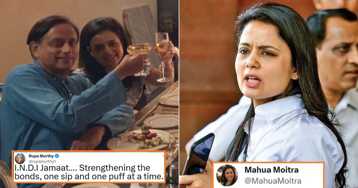 Cigar, champagne and hugs; Mahua Moitra trolled for viral dinner party pics  with Shashi Tharoor - INDIA - GENERAL
