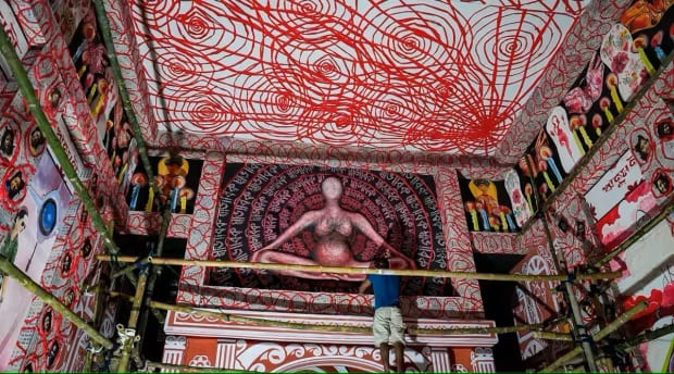 Menstrual Hygiene durga puja pandal 