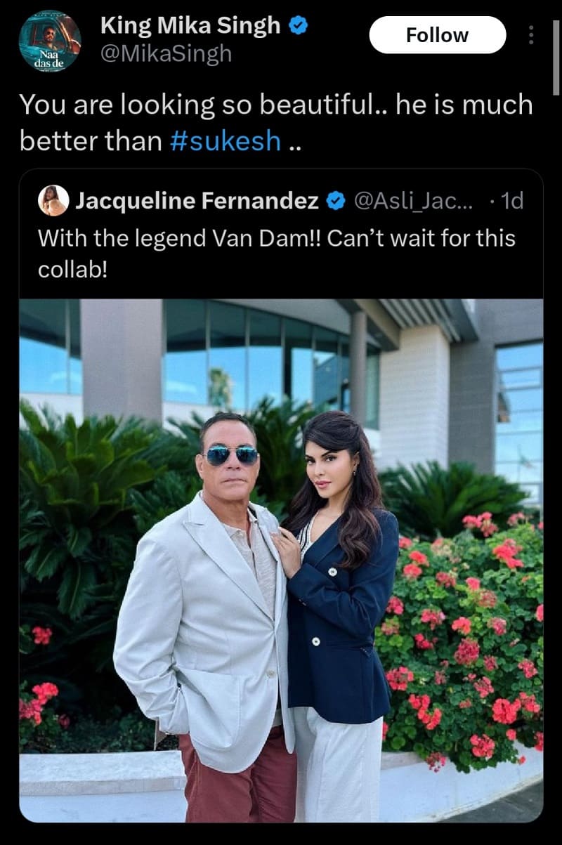 Mika Sing comment on Jacqueline Fernandez