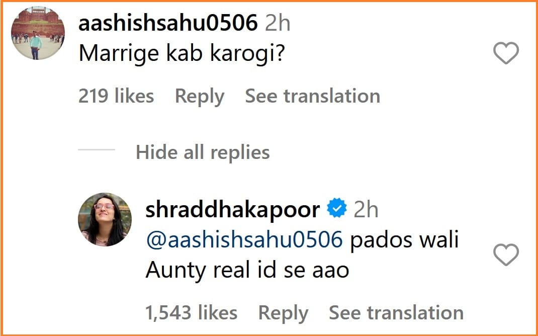 Shraddha Kapoor Pados wali Aunty real id se aao