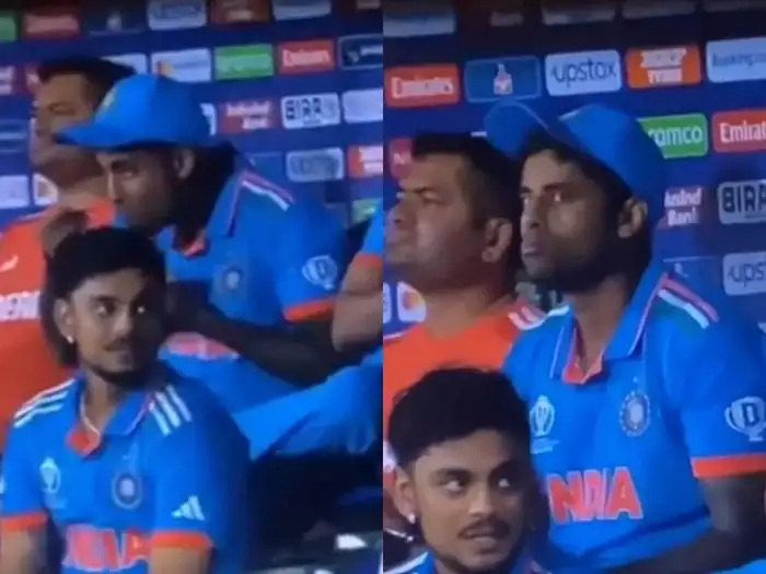 Suryakumar Yadav having food in the dugout