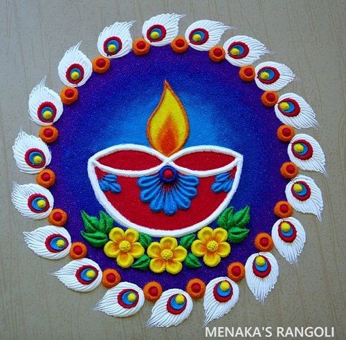 diya rangoli ideas