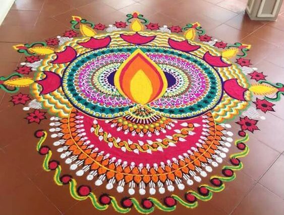 easy and big rangoli design