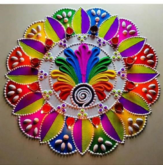 easy and big rangoli design