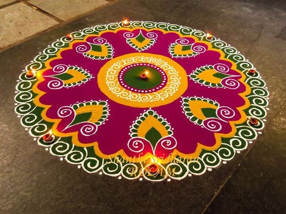 easy kolam rangoli design