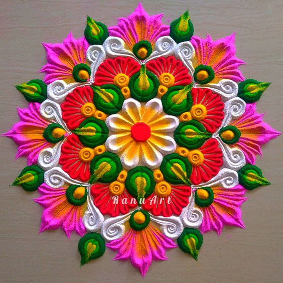 easy rangoli for diwali