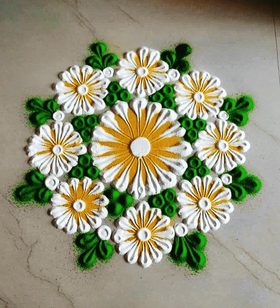 easy round rangoli design