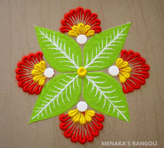 leaf rangoli design