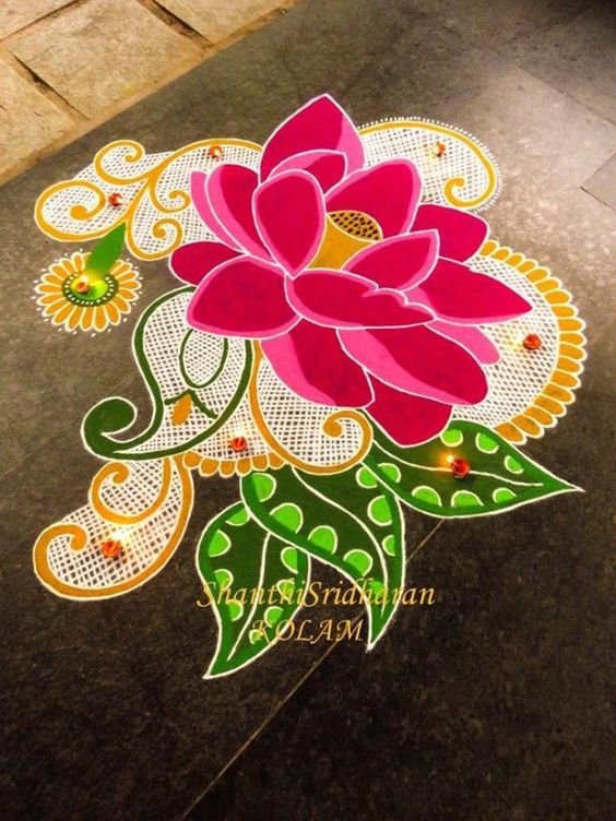 lotus rangoli design