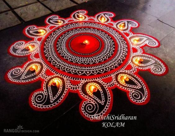 paisley rangoli design