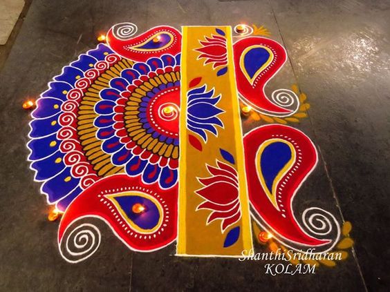 paisley rangoli design