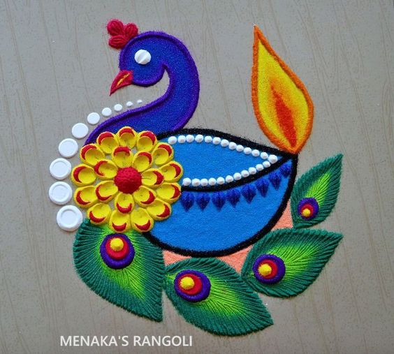 rangoli design for diwali easy
