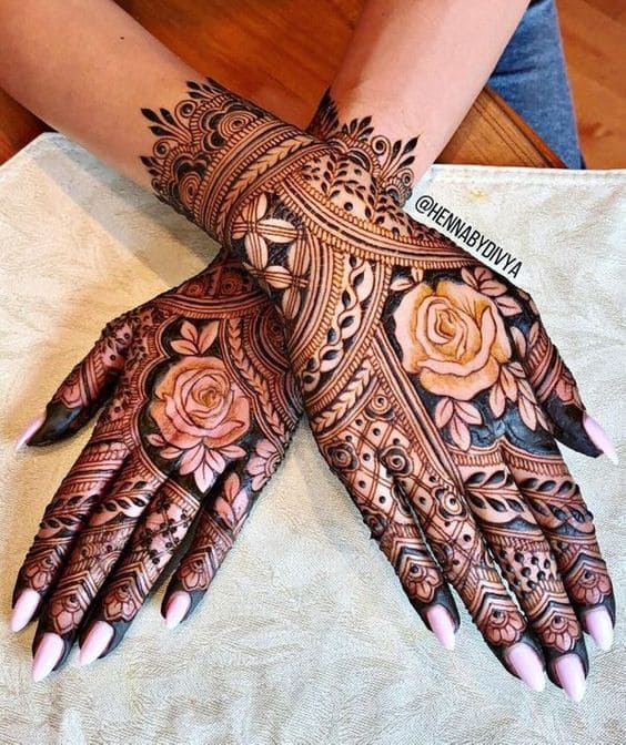 rose mehndi design