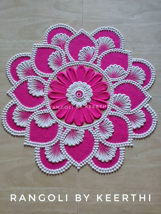 two colour rangoli design