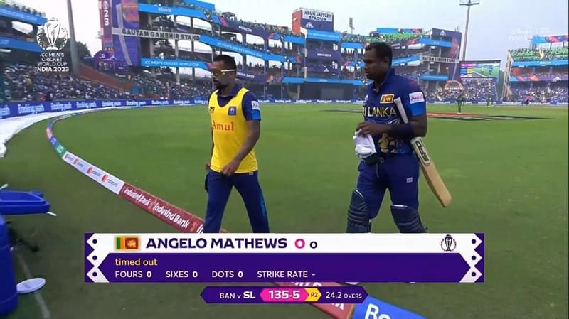 Angelo Mathews timed out