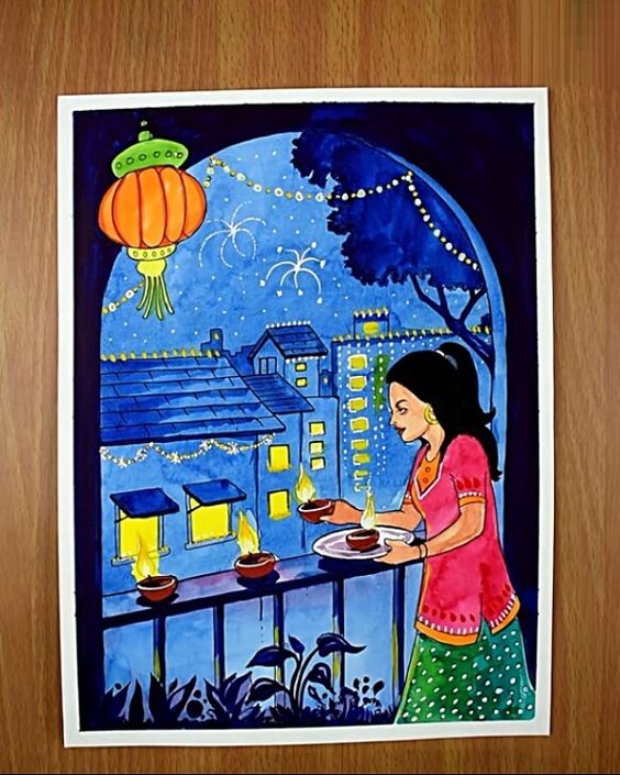 Easiest Diwali Drawing for Kids - Chrysalis-saigonsouth.com.vn