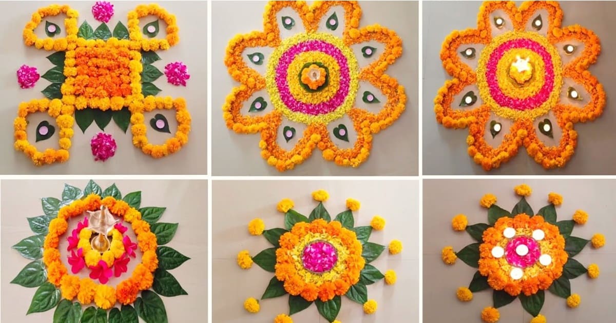 Flower Rangoli For Diwali