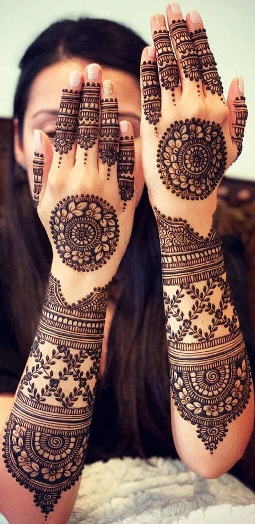 Full hand Rajasthani bridal mehndi design