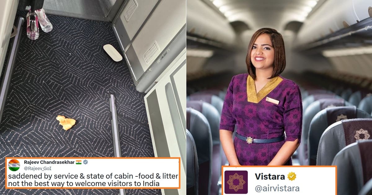 Rajeev Chandrasekhar Vistara flight not clean