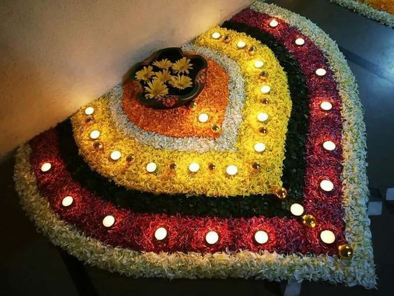 beautiful flower rangoli for Diwali
