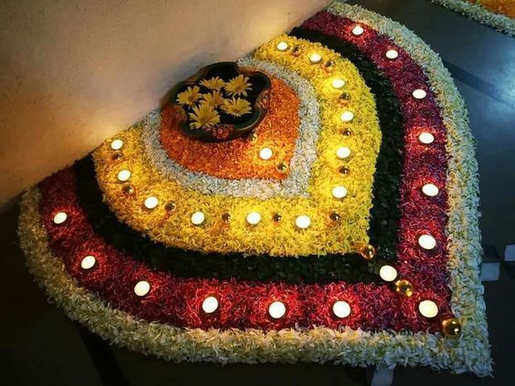 beautiful flower rangoli for Diwali
