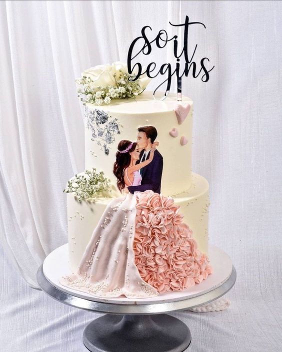 cute engagement cake designs