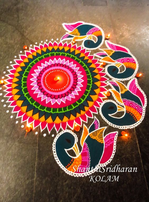 deepawali rangoli design