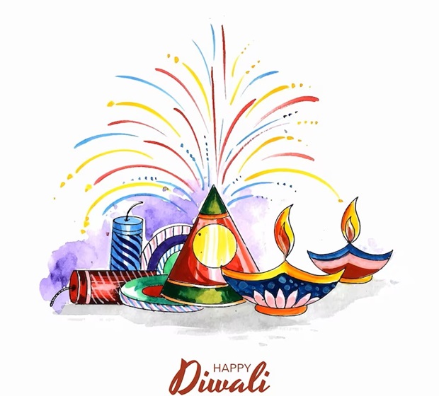 diwali drawing easy with colour