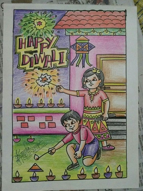 Diwali Diya Drawing with Oil Pastel | Happy Diwali drawing easy - YouTube-saigonsouth.com.vn