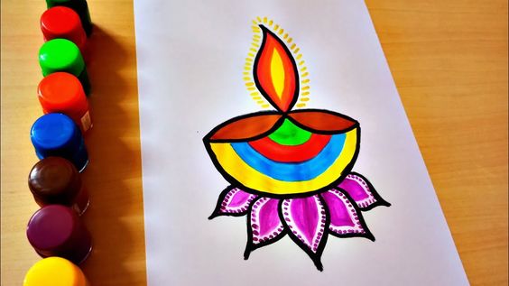 Easy Diwali Drawing for Kids | EuroSchool-demhanvico.com.vn