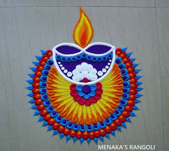 diya Diwali special rangoli design