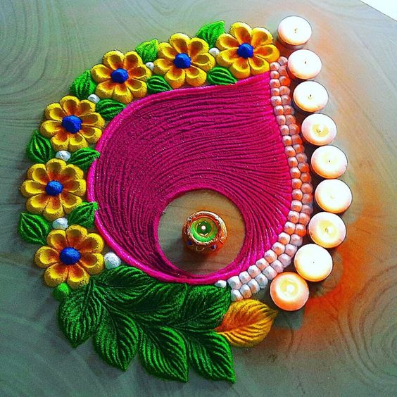 easy rangoli design for Diwali