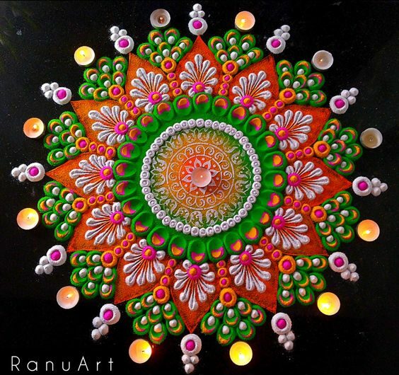 floral rangoli designs