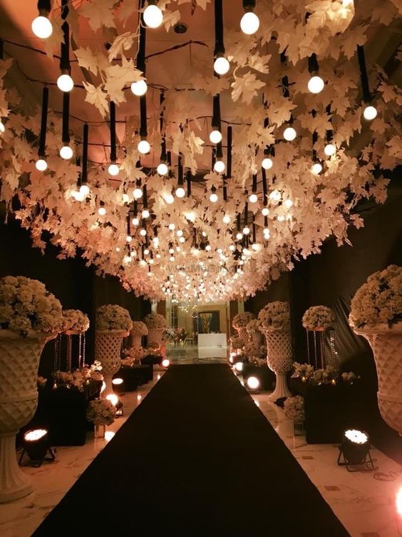 floral strings entrance decor