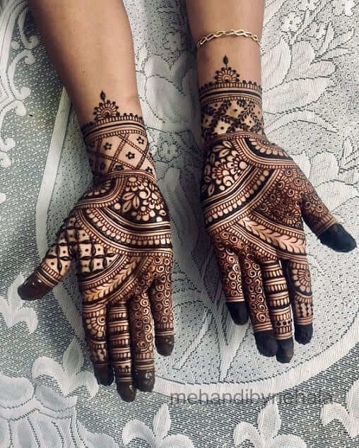 front hand henna design