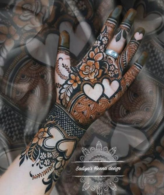 front hand henna design