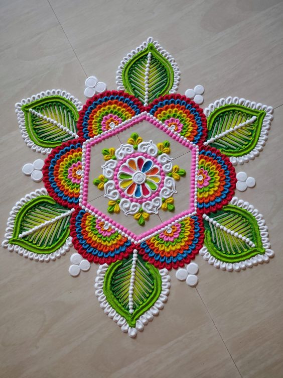 leaf rangoli design