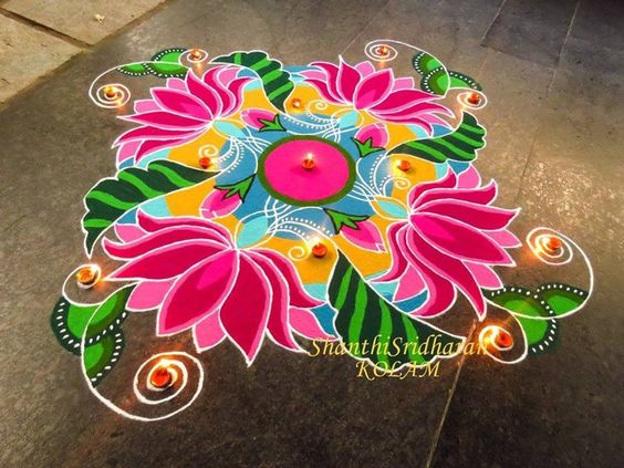 lotus rangoli design