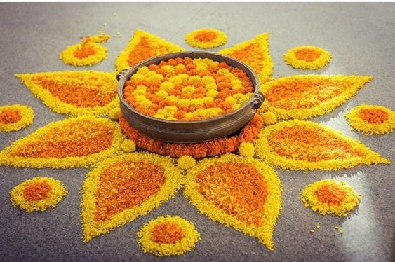 marigold rangoli design