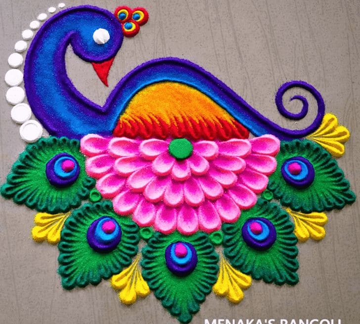 mor rangoli design